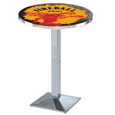 Holland Bar Stool Co 36" Chrome Fireball Pub Table L217C3628Fireball-Y